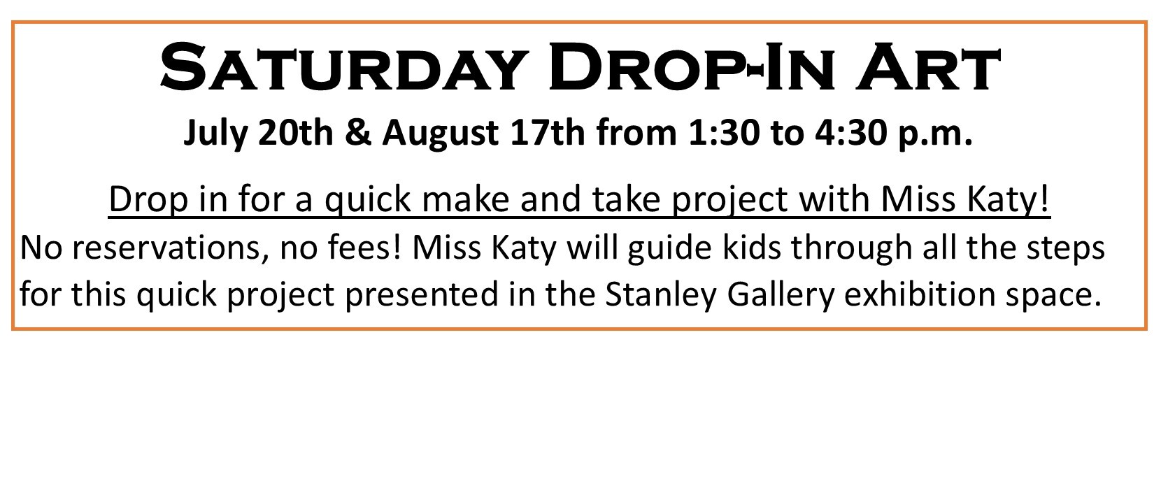 January Saturday Drop-In Art Image