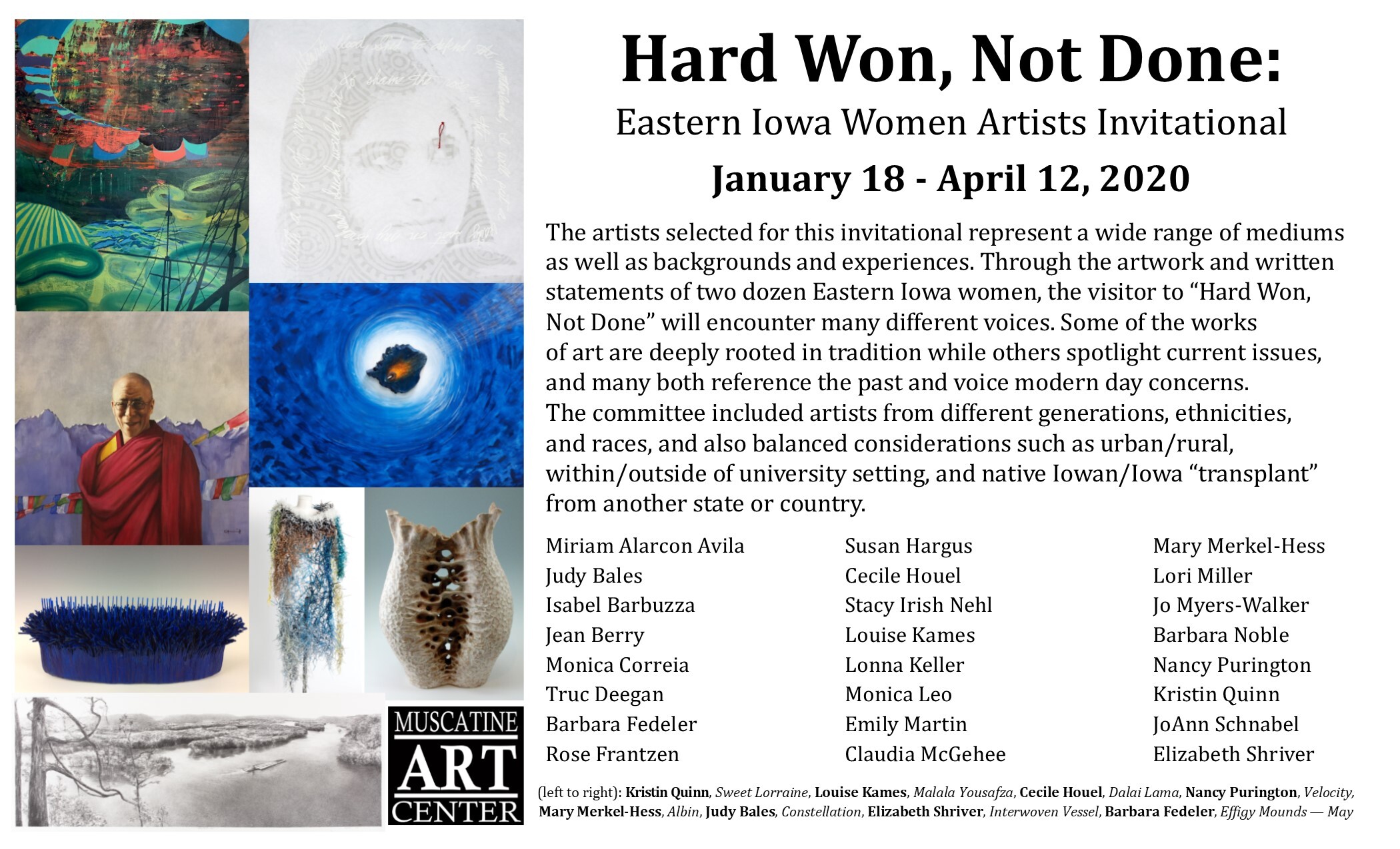 Reception - Hard Won, Not Done Eastern Iowa Women Artists Invitational Image