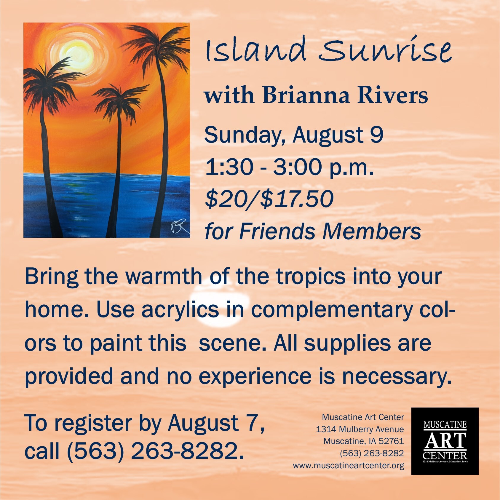 Adult Studio: Island Sunrise with Brianna Rivers - Sunday, August 9, 2026 Image