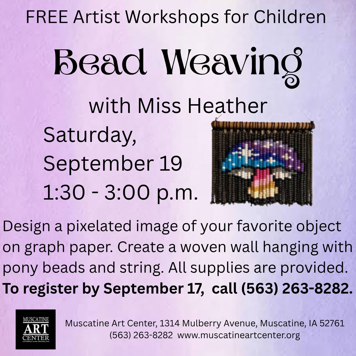 Bead Weaving with Miss Heather - Saturday, September 19 - Ages 9+ Image