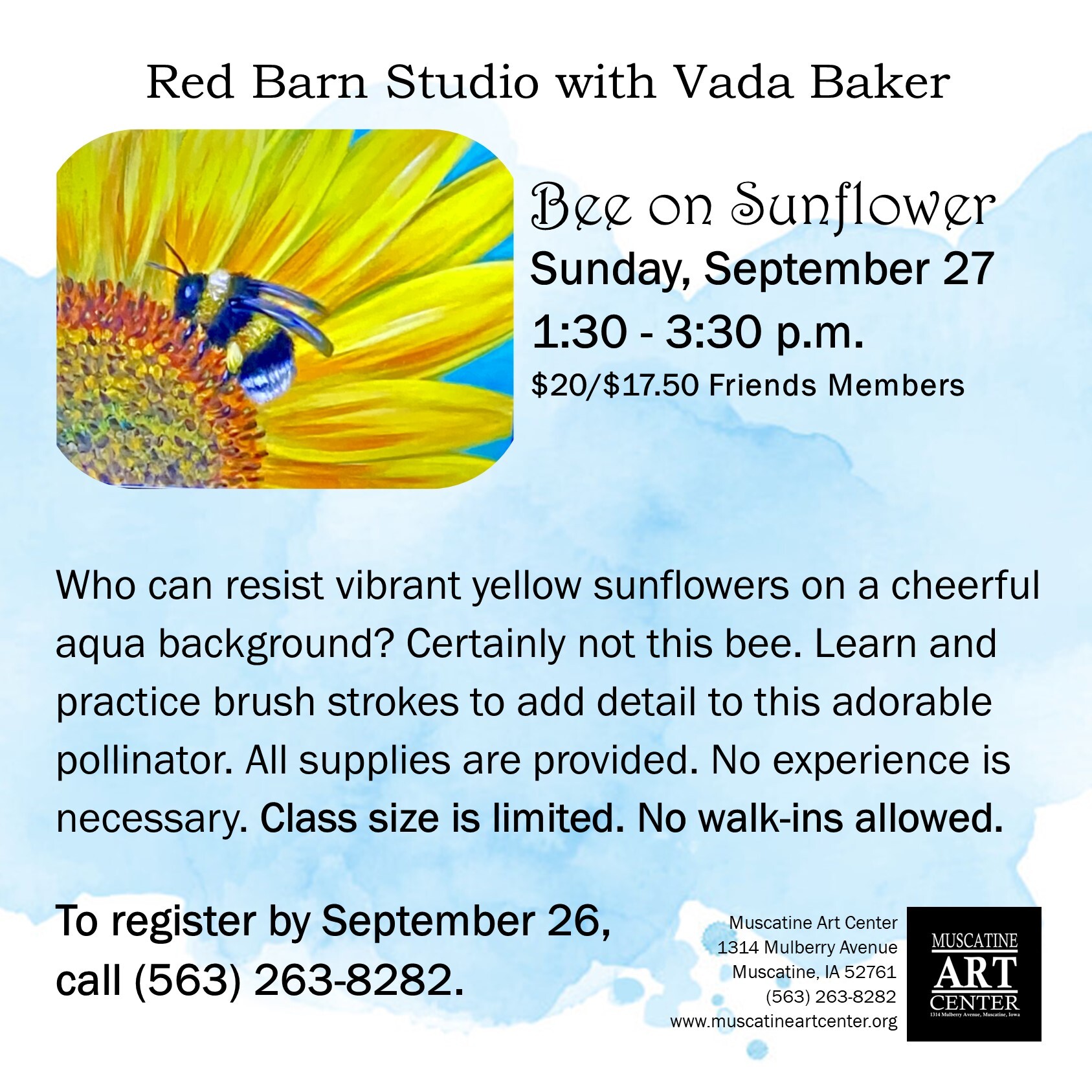 Red Barn Studio with Vada Baker - Bumble Bee on Sunflower - Sunday, September 27, 2026 Image