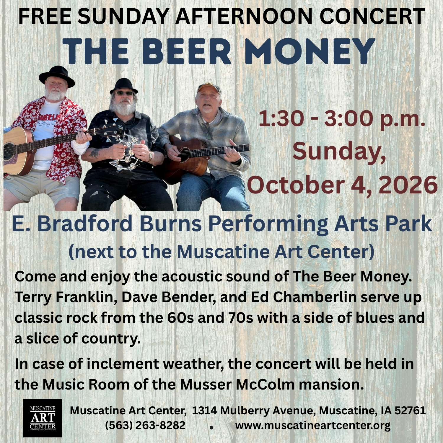 FREE Sunday Afternoon Concert: The Beer Money - October 4, 2026 Image