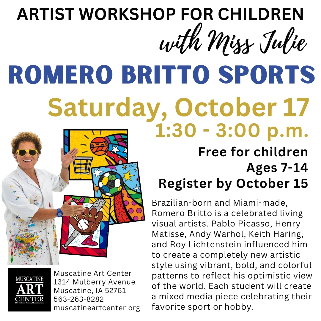 FREE Artist Workshops for Children with Miss Julie - Romero Britto Sports - Saturday, October 17, 2026 Image