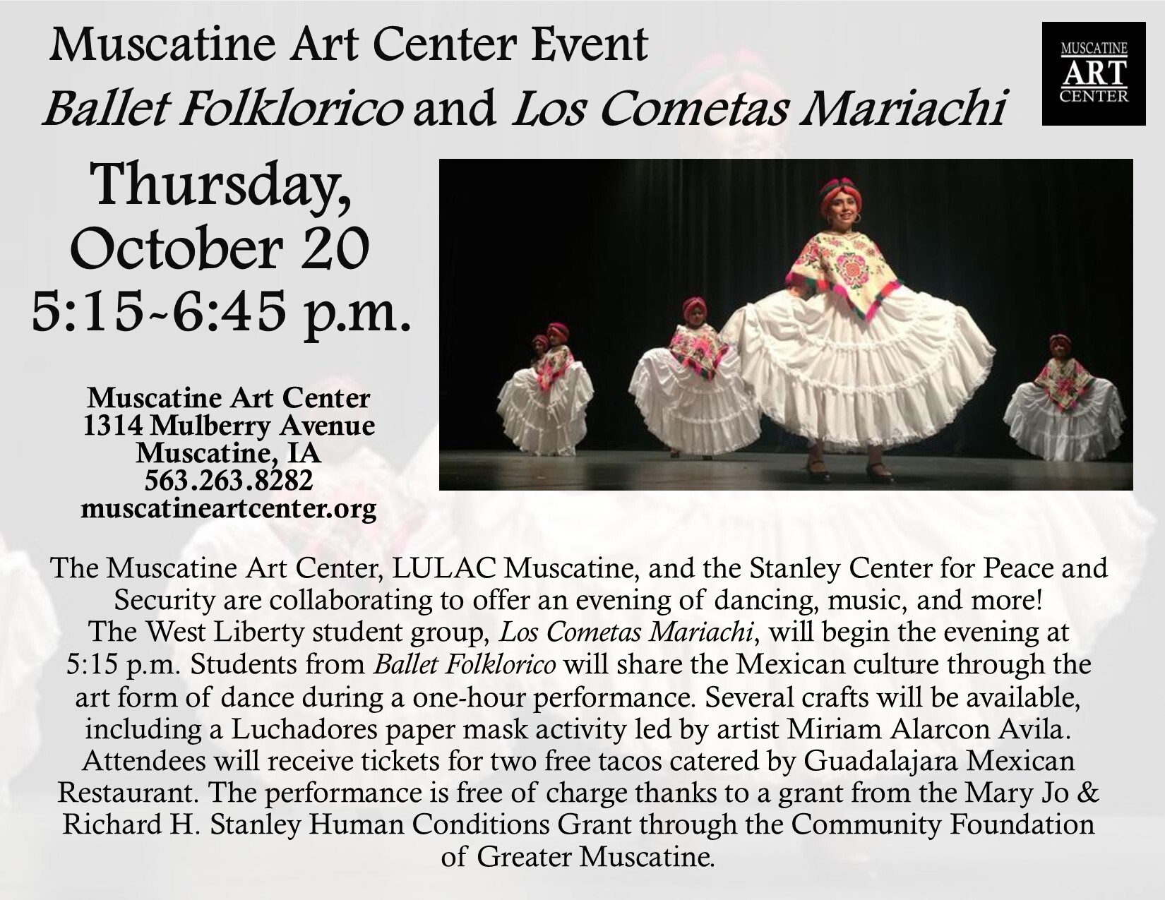 Free Event: Ballet Folklorico, Los Cometas Mariachi - October 20 Image