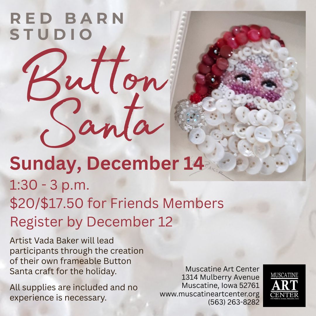 Red Barn Studio - Button Santa - December 14 Image