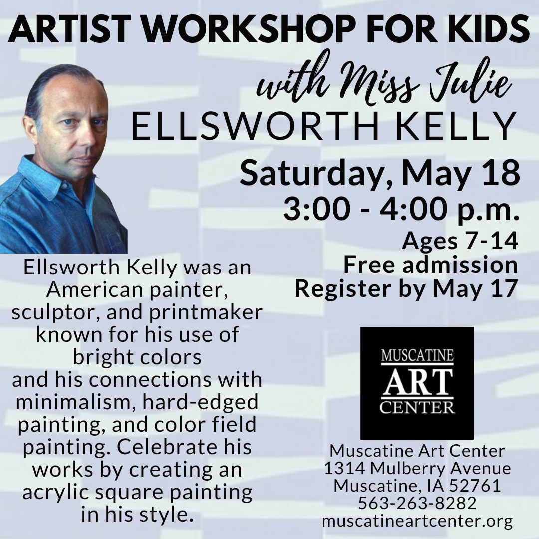 Artist Workshops for Kids with Miss Julie - Ellsworth Kelly - May 18 Image