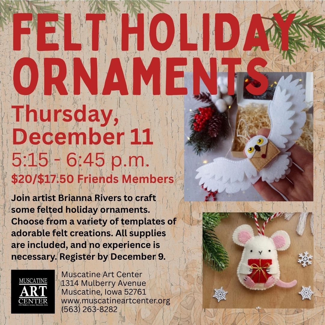 Adult Studio: Holiday Felt Workshop with Brianna Rivers - December 11 Image