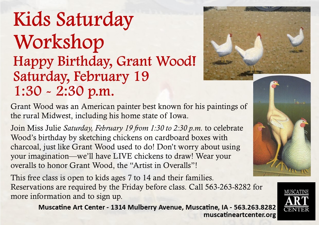Kids' Saturday Workshop - Happy Birthday, Grant Wood! - February 19 Image
