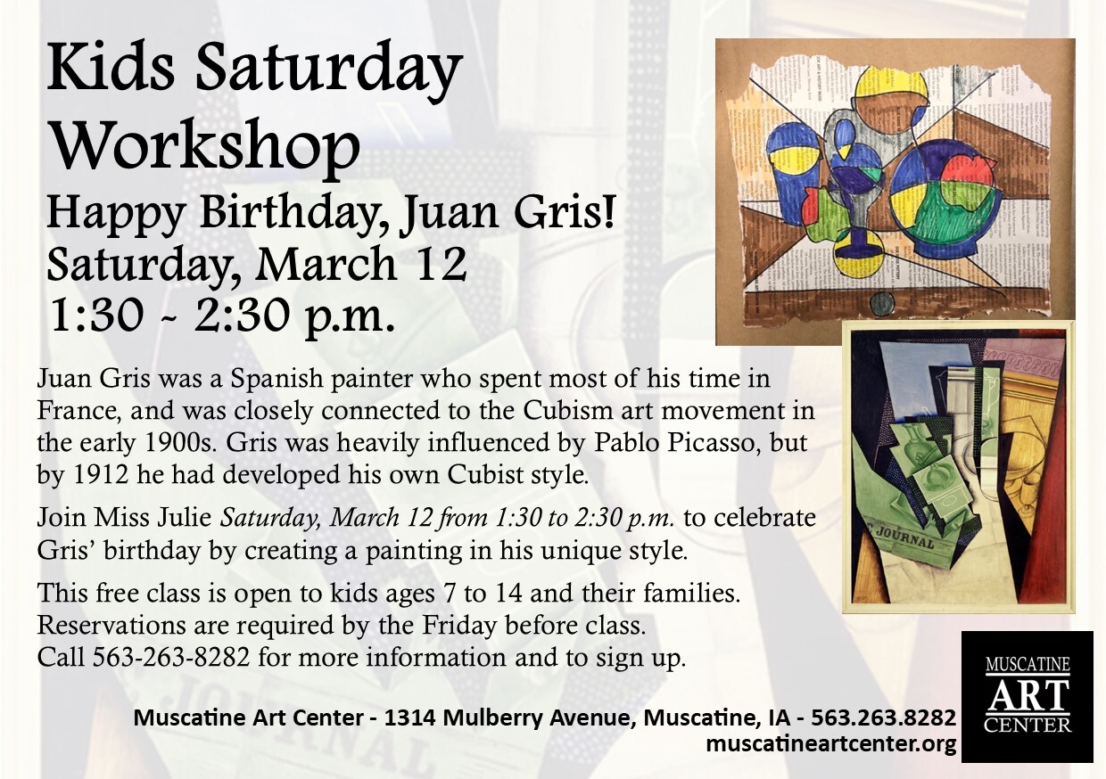 Kids' Saturday Workshop - Happy Birthday, Juan Gris! - March 12 Image