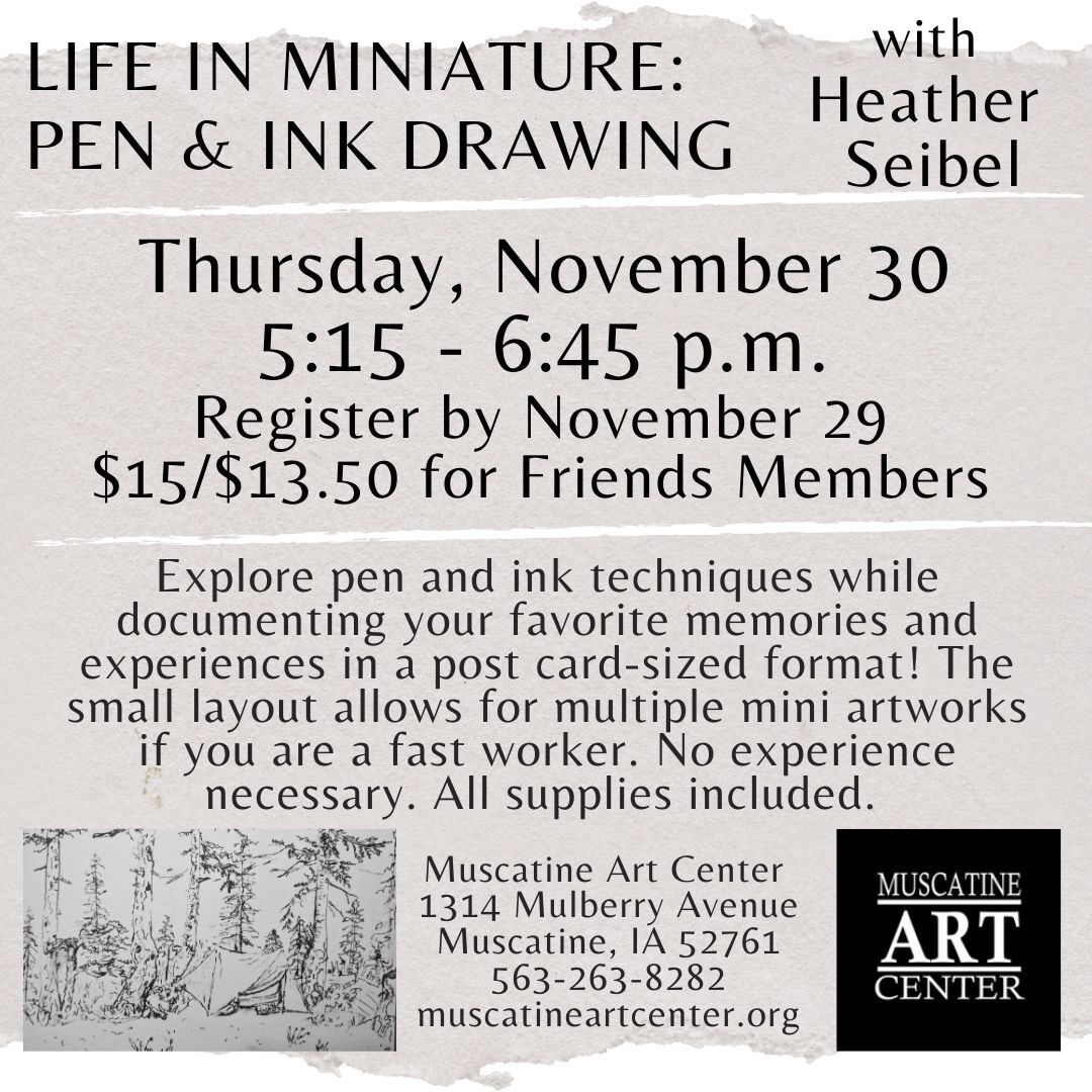 Adult Studio- Pen & Ink Drawing with Heather Seibel - November 30 (NEW DATE) Image