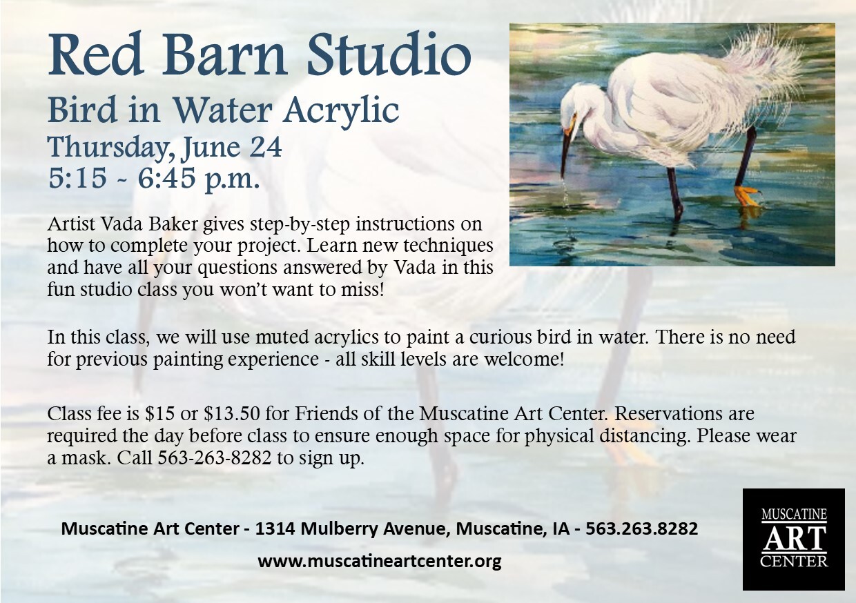 Red Barn Studio with Vada Baker- Bird in Water Acrylic Image