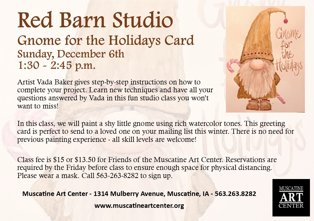 Red Barn Studio with Vada Baker- Gnome for the Holidays Card December 6 Image