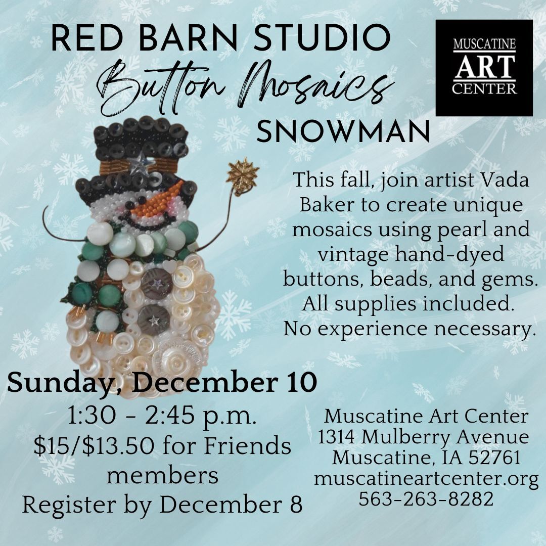 Red Barn Studio - Snowman Button Mosaic - December 10 Image