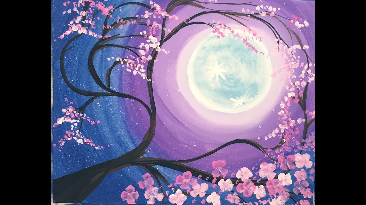 First Thursday- Moonlit Cherry Blossom Tree December 3 Image