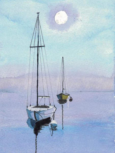 Red Barn Studio with Vada Baker- Serenity on the Sea Watercolor Image