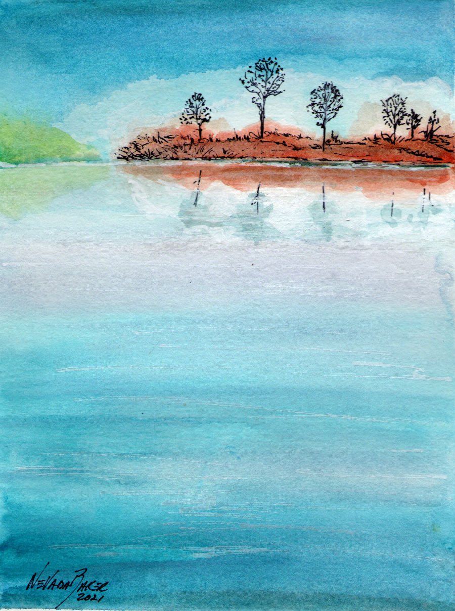 Red Barn Studio with Vada Baker- Serenity Reflections Watercolor Image