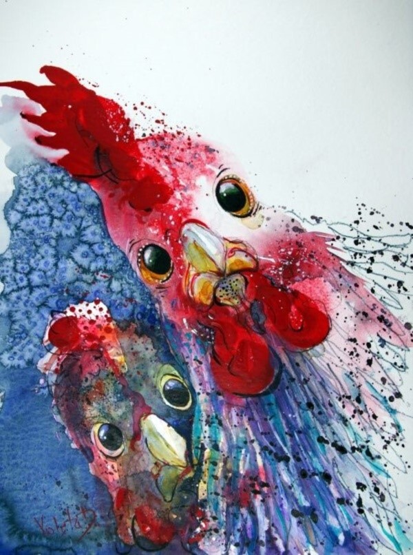 Red Barn Studio with Vada Baker- Colorful Rooster Image